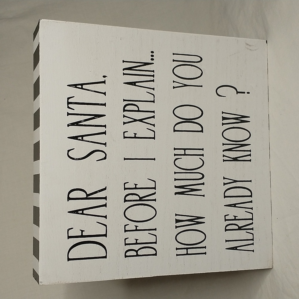 🎁 Dear Santa Holiday Block Sign